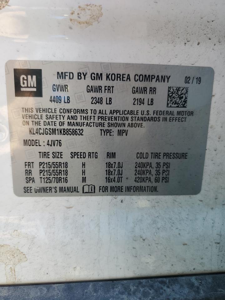 2019 Buick Encore Essence VIN: KL4CJGSM1KB858632 Lot: 84437175