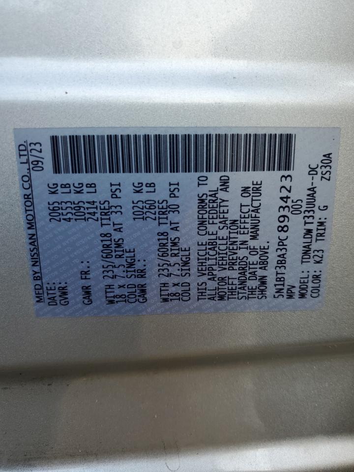 2023 Nissan Rogue Sv VIN: 5N1BT3BA3PC893423 Lot: 81268775