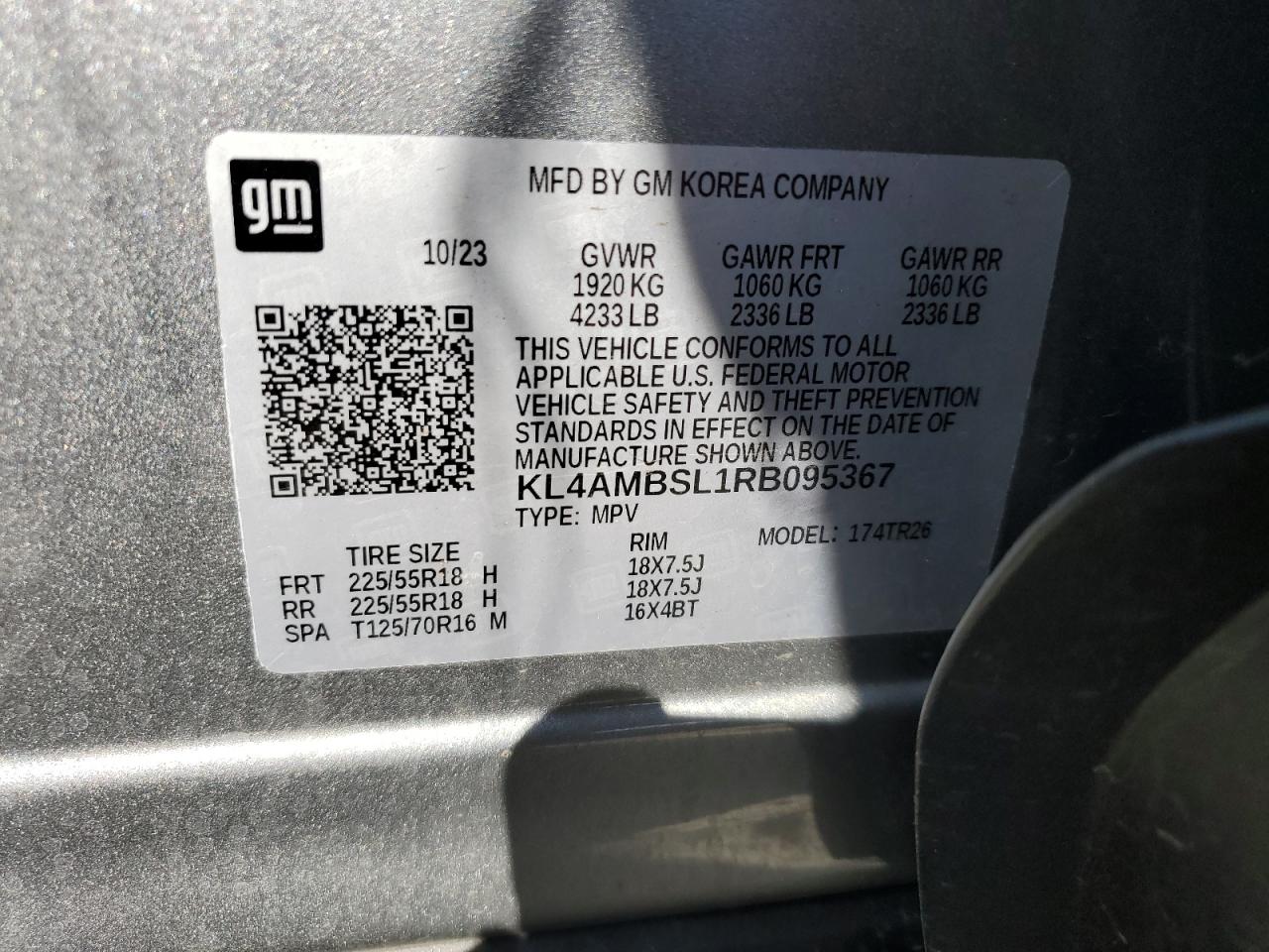 2024 Buick Encore Gx Preferred VIN: KL4AMBSL1RB095367 Lot: 71964295