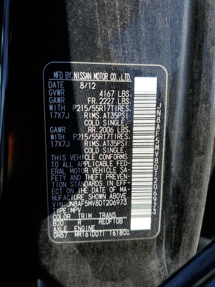 2013 Nissan Juke S VIN: JN8AF5MV8DT206973 Lot: 84362295