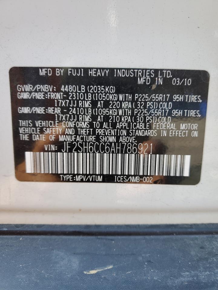 2010 Subaru Forester 2.5X Premium VIN: JF2SH6CC6AH786921 Lot: 71110555