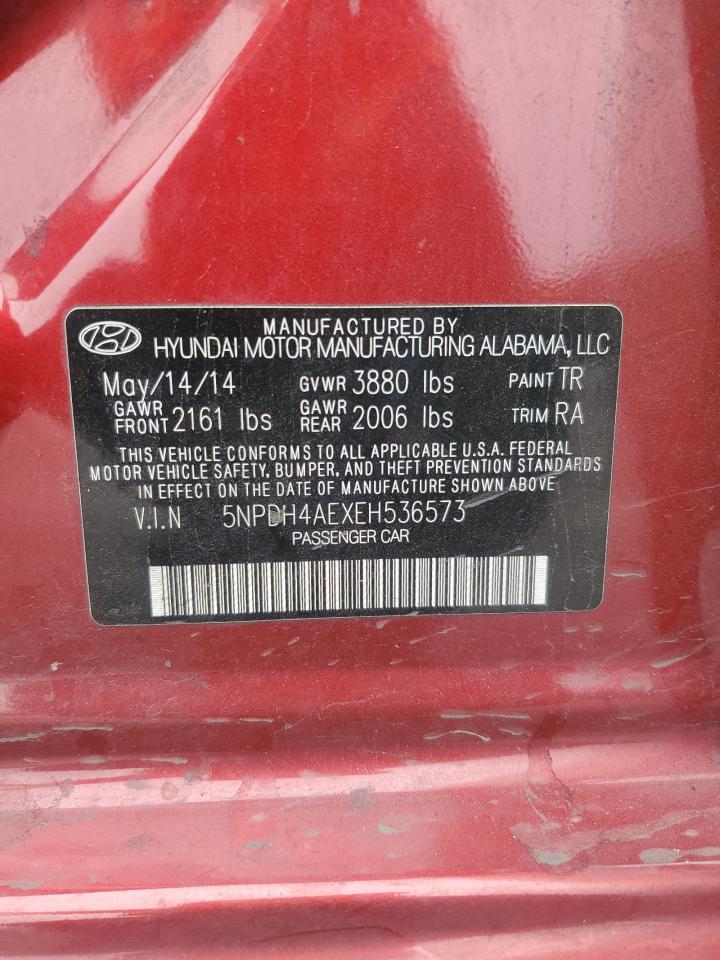 2014 Hyundai Elantra Se VIN: 5NPDH4AEXEH536573 Lot: 81792315
