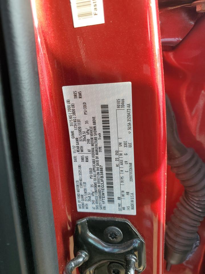 2018 Ford F150 Supercrew VIN: 1FTEW1EG3JFB38887 Lot: 80916785