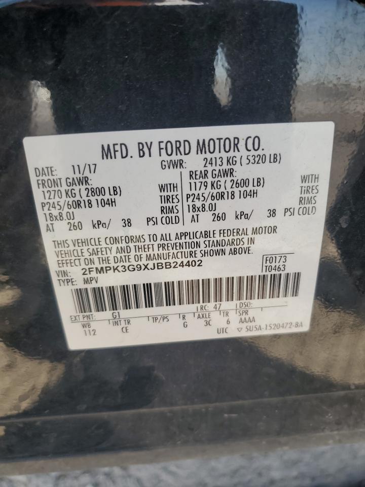 2018 Ford Edge Se VIN: 2FMPK3G9XJBB24402 Lot: 70979345