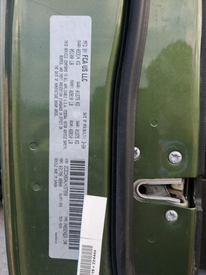 2020 Dodge Charger Sxt VIN: 2C3CDXBG4LH157958 Lot: 81651985