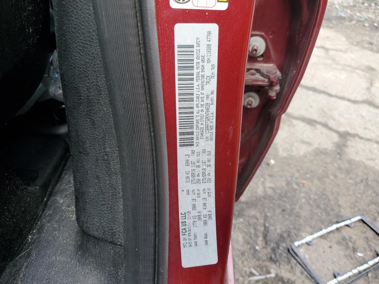 2019 Ram 1500 Big Horn/Lone Star VIN: 1C6RRFFG2KN704539 Lot: 83979975