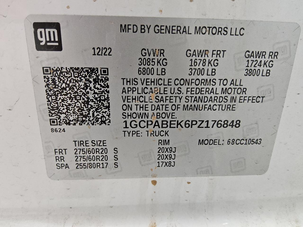 2023 Chevrolet Silverado C1500 Custom VIN: 1GCPABEK6PZ176848 Lot: 70804605