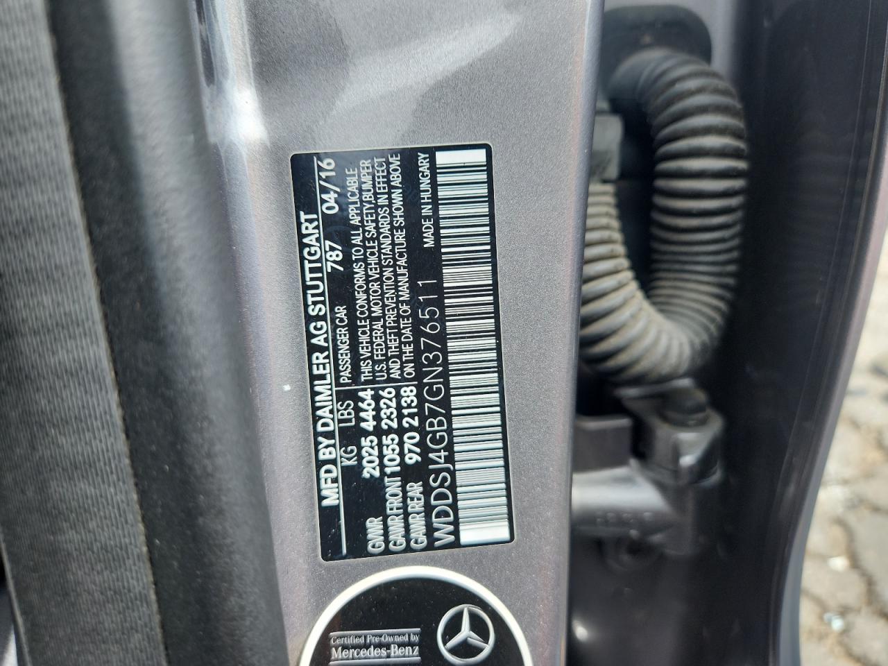 2016 Mercedes-Benz Cla 250 4Matic VIN: WDDSJ4GB7GN376511 Lot: 84027105