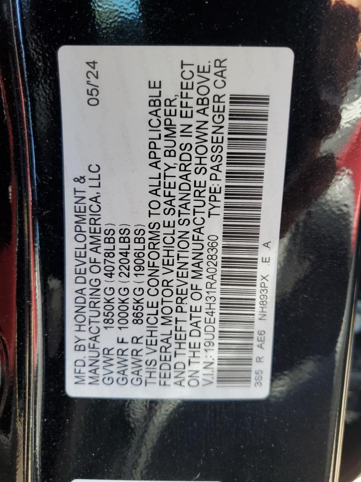 2024 Acura Integra A-Spec VIN: 19UDE4H31RA028360 Lot: 81890885