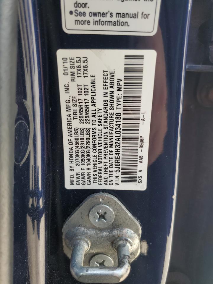 2010 Honda Cr-V Lx VIN: 5J6RE4H32AL034188 Lot: 84558595