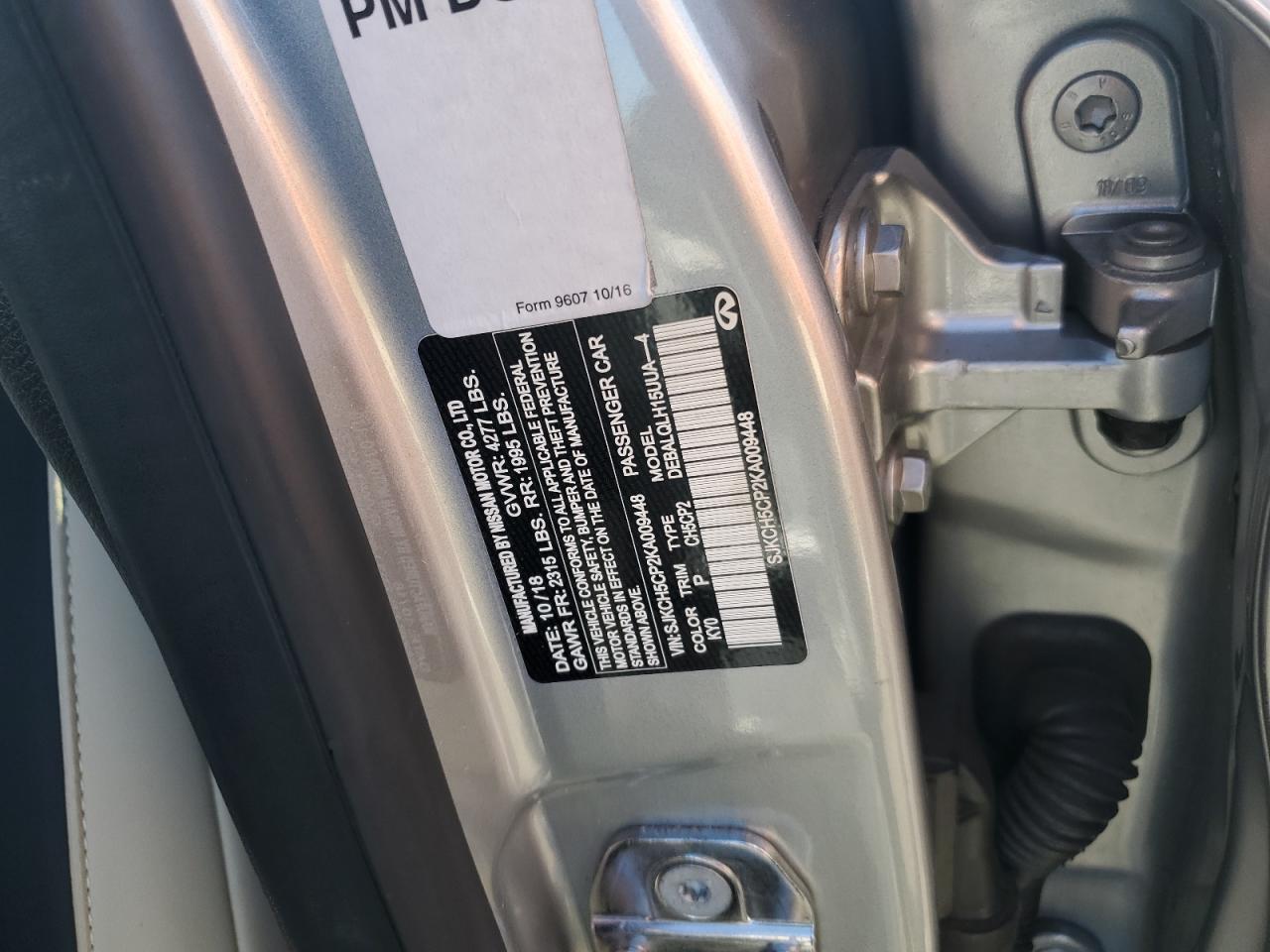 2019 Infiniti Qx30 Pure VIN: SJKCH5CP2KA009448 Lot: 81802735