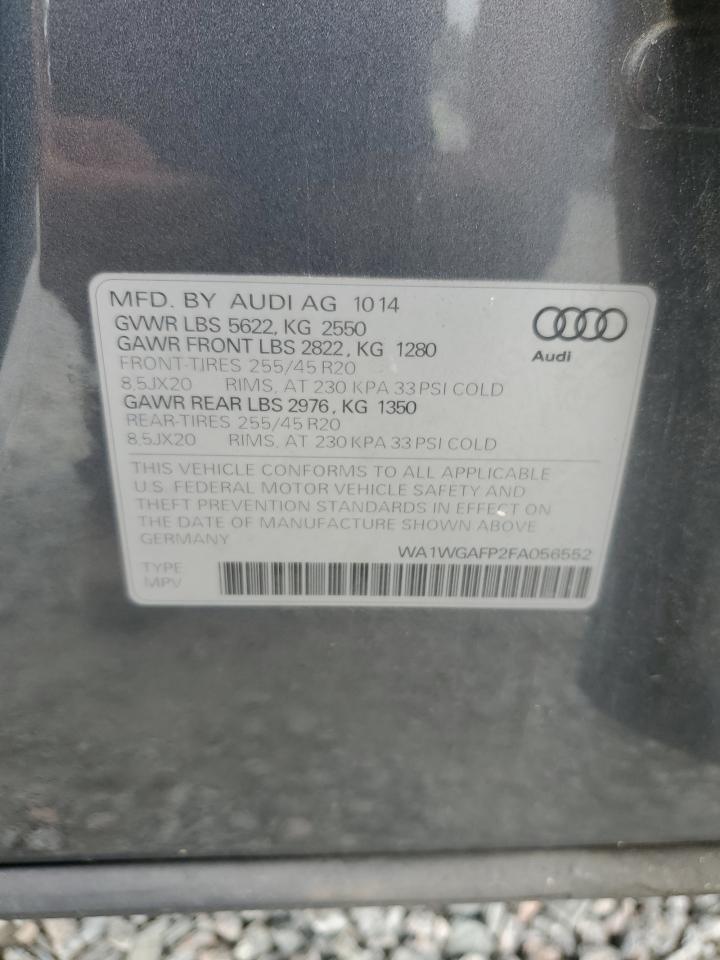 2015 Audi Q5 Prestige VIN: WA1WGAFP2FA056552 Lot: 71717155
