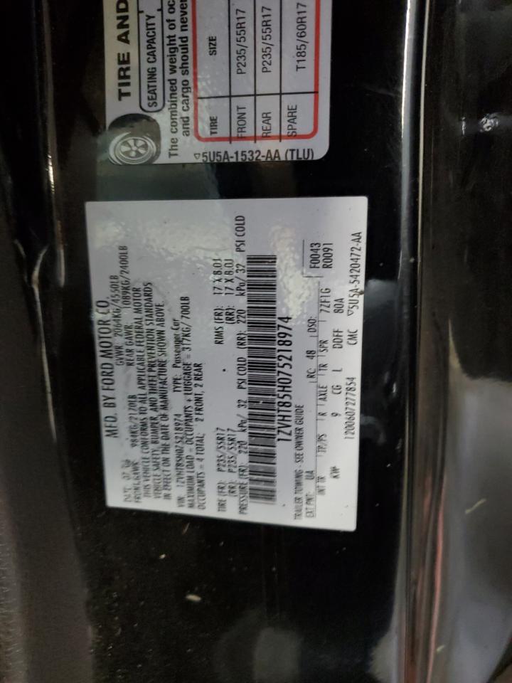 2007 Ford Mustang Gt VIN: 1ZVHT85H075218974 Lot: 80884615