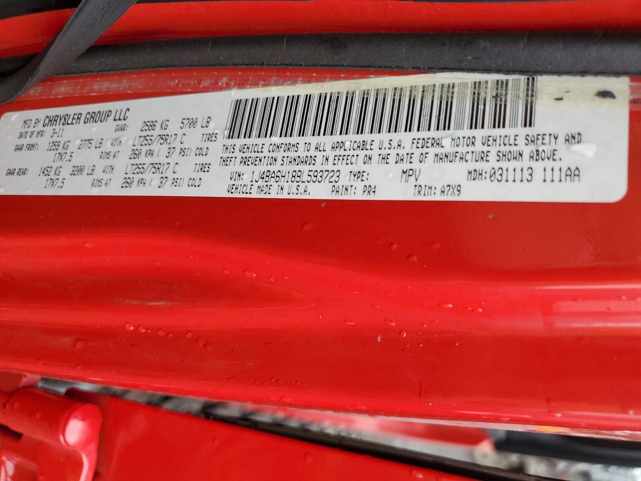 2011 Jeep Wrangler Unlimited Rubicon VIN: 1J4BA6H18BL593723 Lot: 71124345