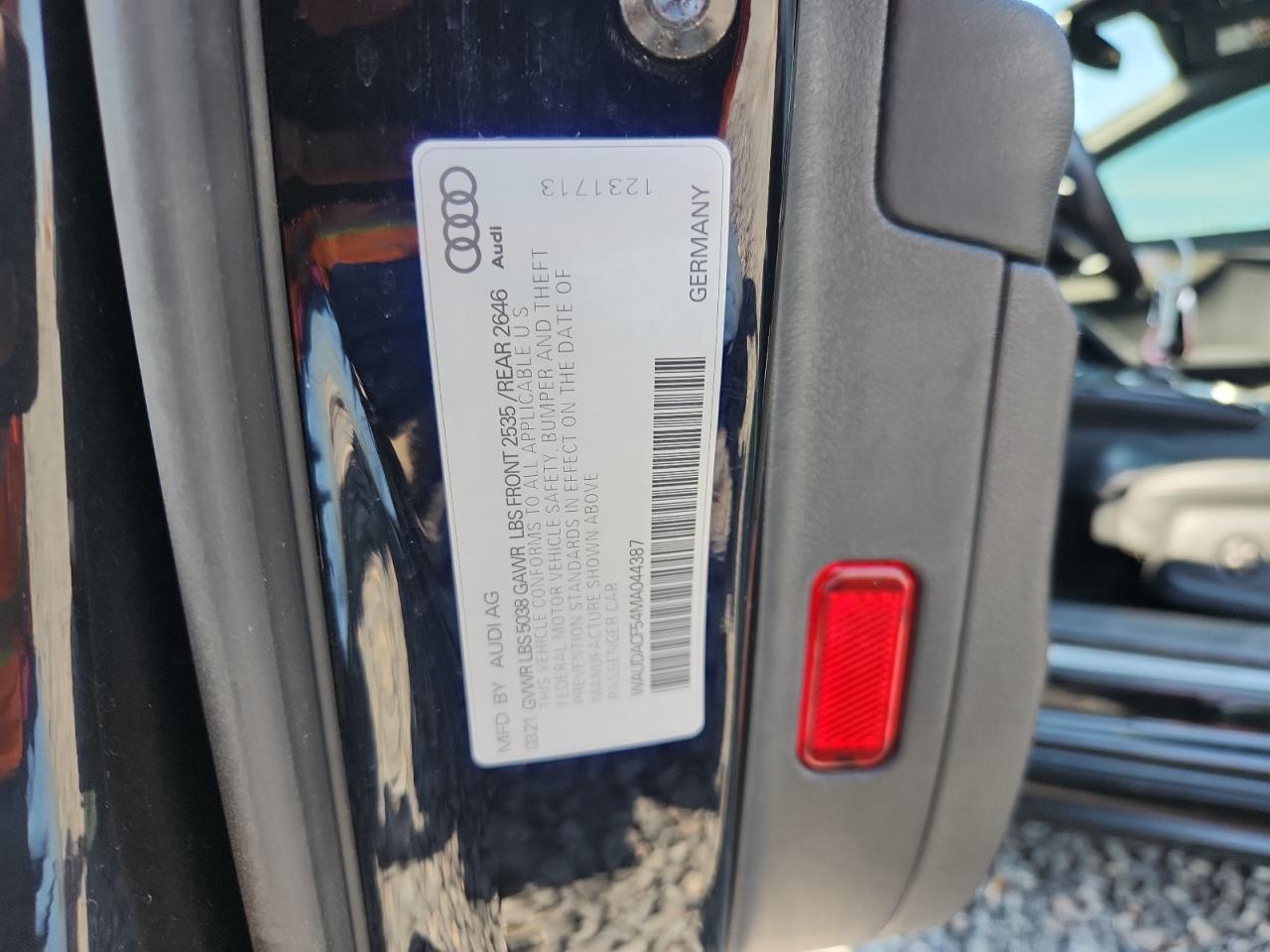 2021 Audi A5 Premium 45 VIN: WAUDACF54MA044387 Lot: 81331075