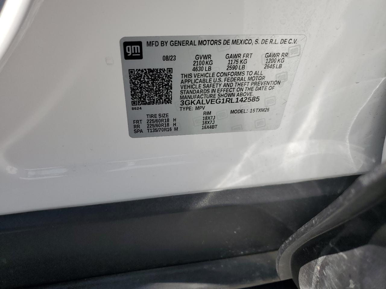 2024 GMC Terrain Slt VIN: 3GKALVEG1RL142585 Lot: 80148925