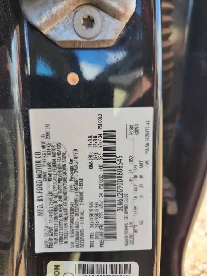 2013 Lincoln Mkz VIN: 3LN6L2G90DR808545 Lot: 81664695