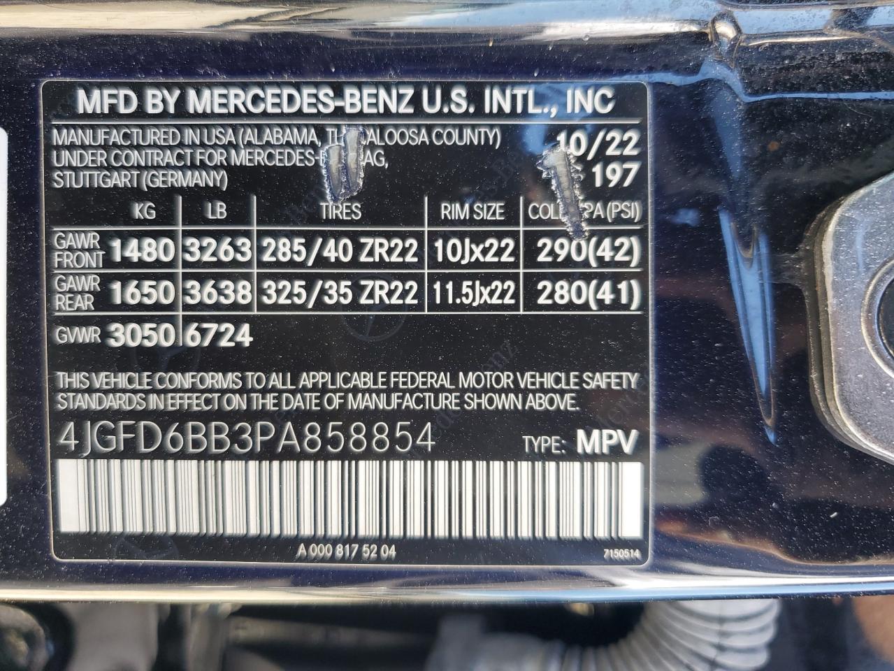 2023 Mercedes-Benz Gle Coupe Amg 53 4Matic VIN: 4JGFD6BB3PA858854 Lot: 72040505