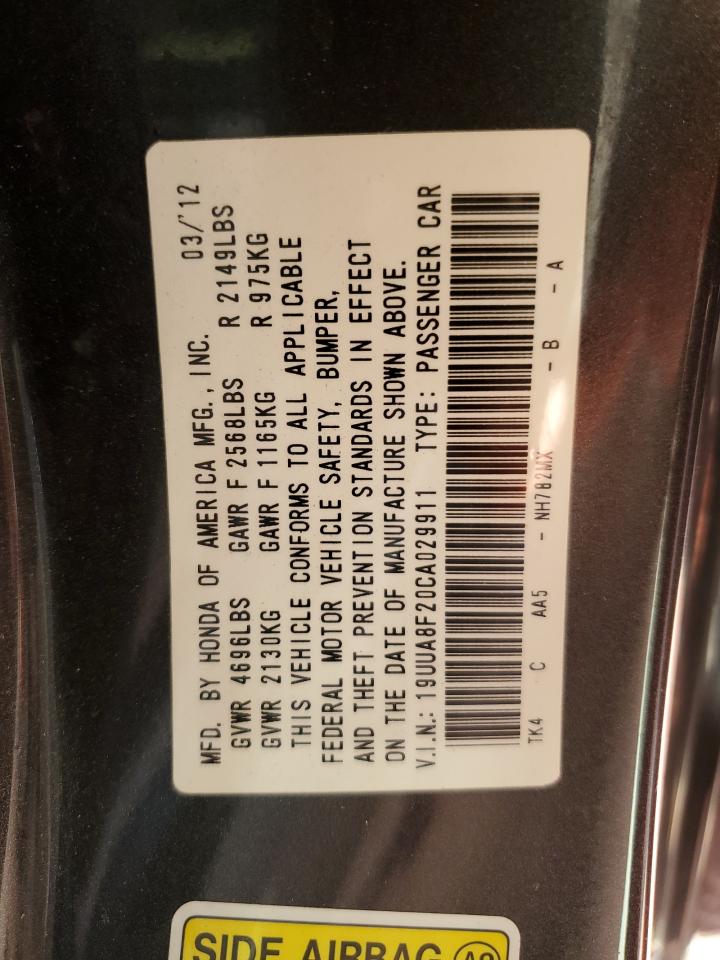 2012 Acura Tl VIN: 19UUA8F20CA029911 Lot: 81963385