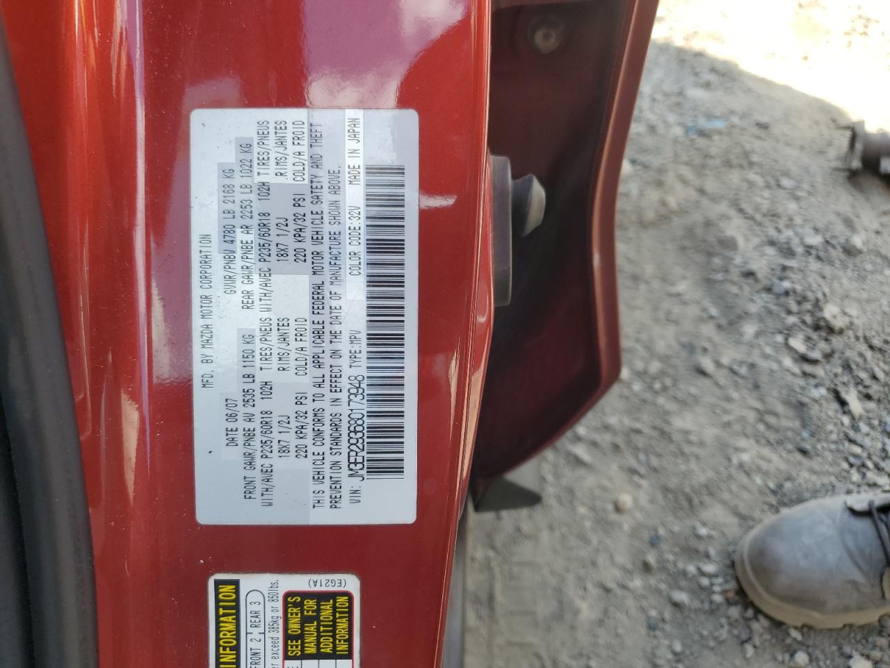 2008 Mazda Cx-7 VIN: JM3ER293680173948 Lot: 80381415