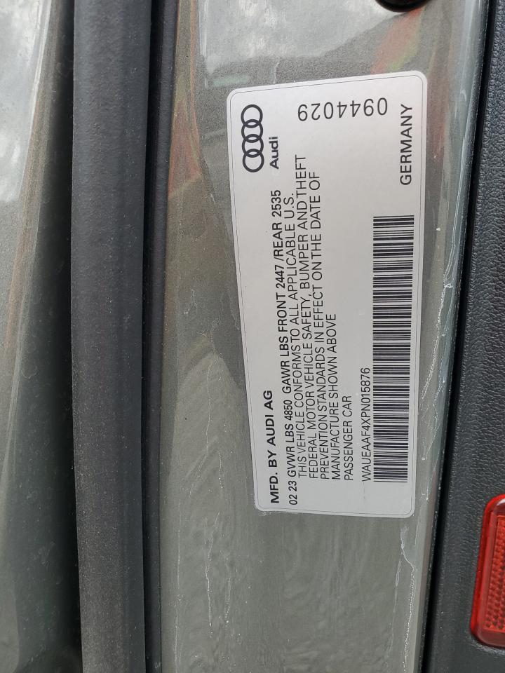 2023 Audi A4 Premium Plus 45 VIN: WAUEAAF4XPN015876 Lot: 84278895