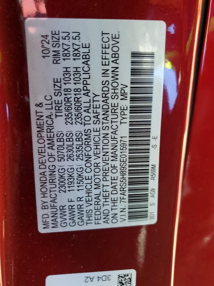 2025 Honda Cr-V Sport-L VIN: 7FARS5H89SE015971 Lot: 81878195