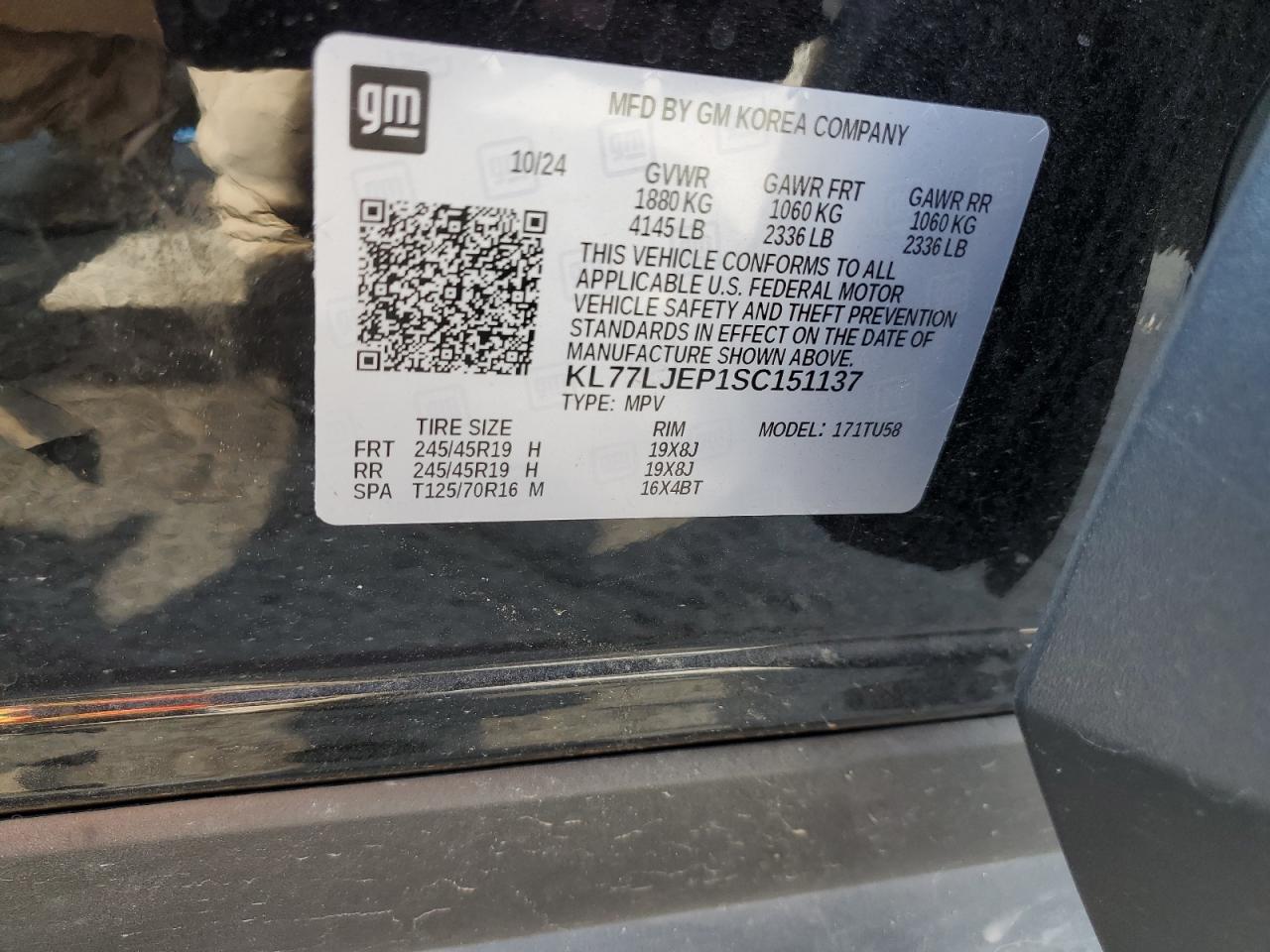 2025 Chevrolet Trax 2Rs VIN: KL77LJEP1SC151137 Lot: 80901515