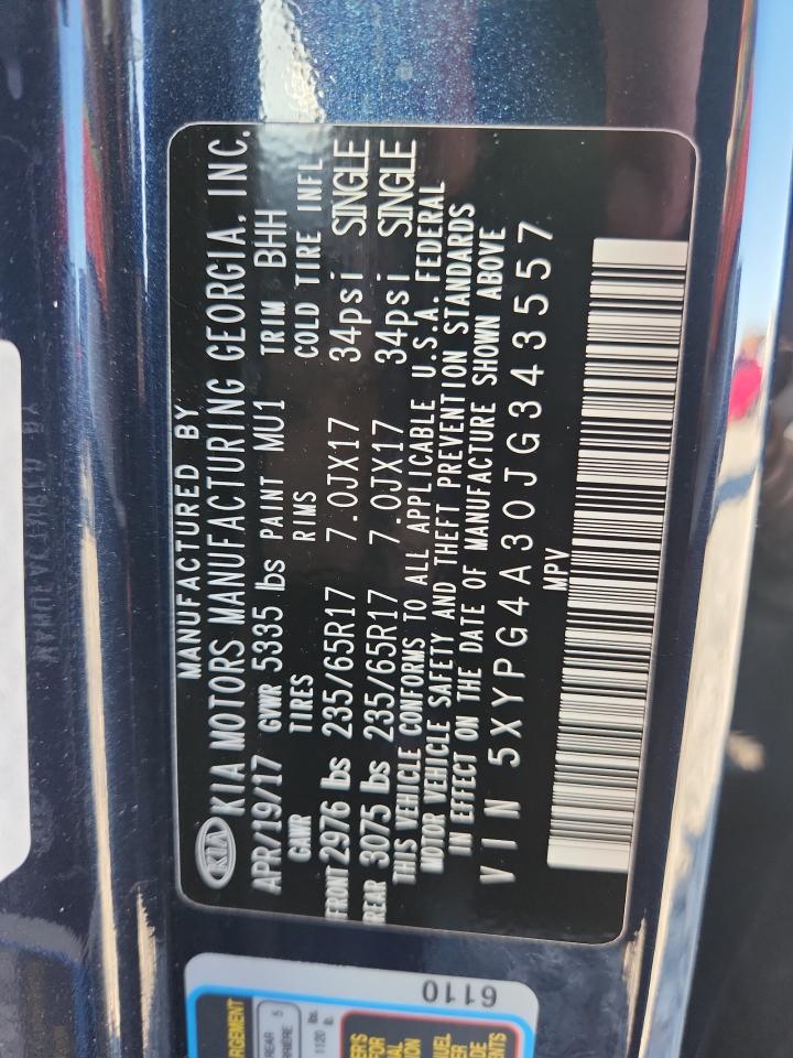 2018 Kia Sorento Lx VIN: 5XYPG4A30JG343557 Lot: 80718135