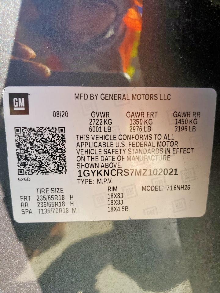 2021 Cadillac Xt5 Premium Luxury VIN: 1GYKNCRS7MZ102021 Lot: 81815315