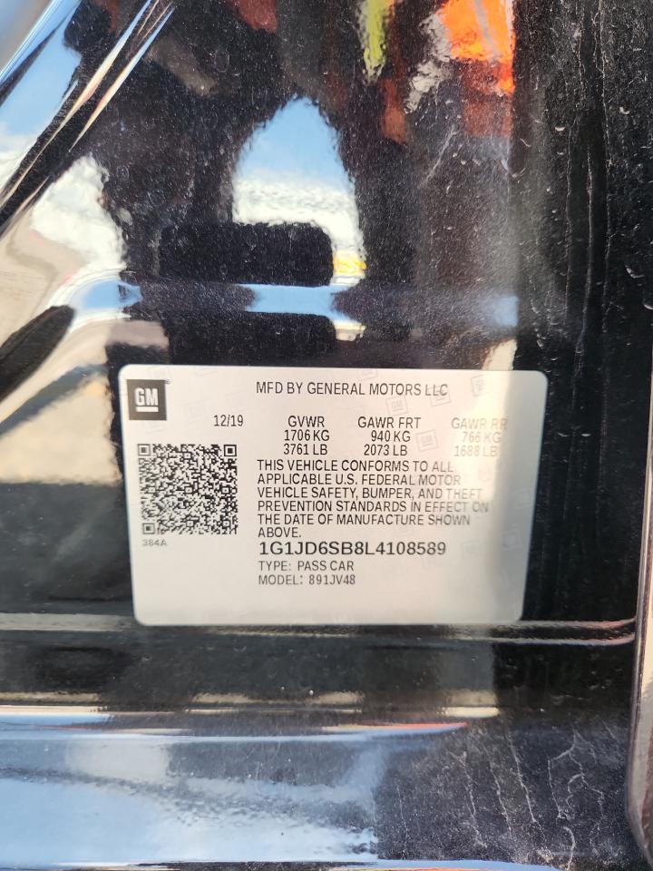 2020 Chevrolet Sonic Lt VIN: 1G1JD6SB8L4108589 Lot: 81560685