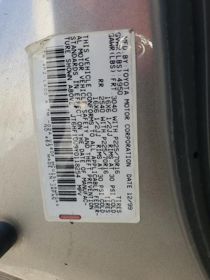 2000 Lexus Rx 300 VIN: JT6HF10U9Y0118254 Lot: 81802805