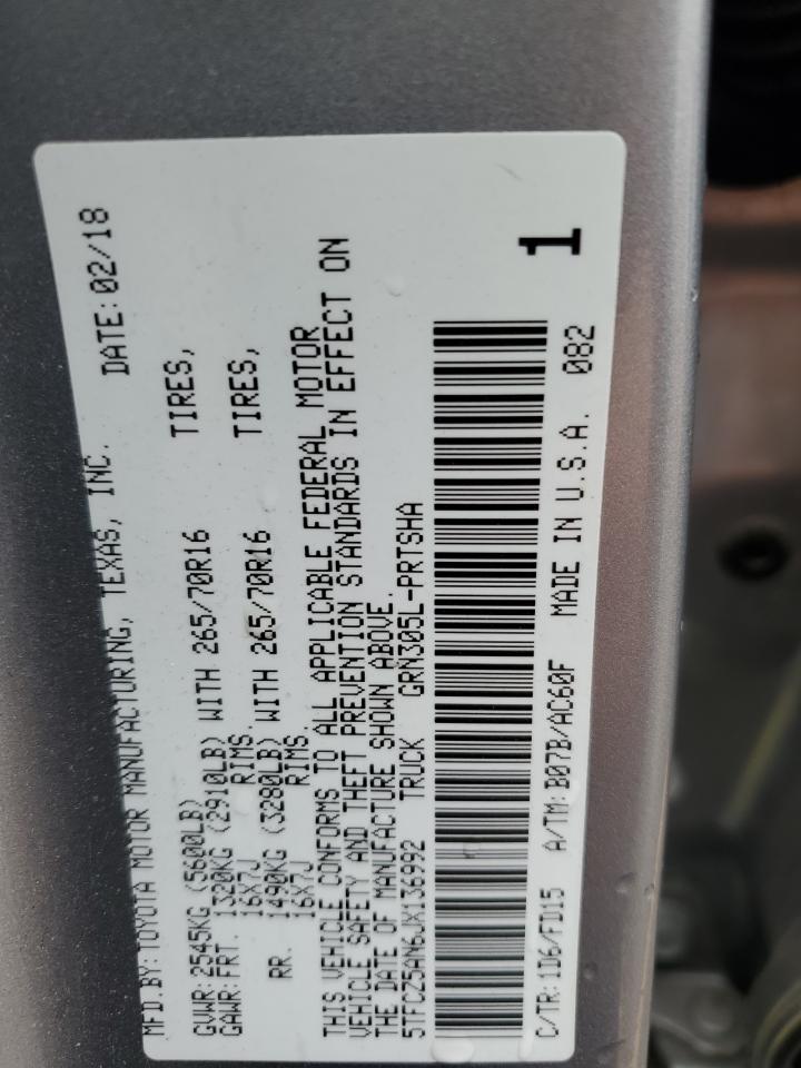 2018 Toyota Tacoma Double Cab VIN: 5TFCZ5AN6JX136992 Lot: 81041145