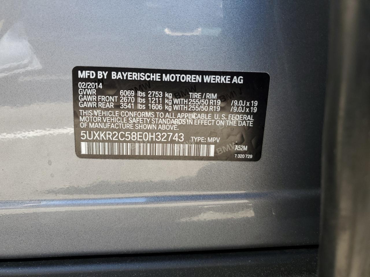 2014 BMW X5 Sdrive35I VIN: 5UXKR2C58E0H32743 Lot: 81524915