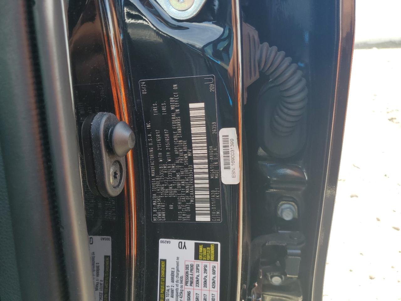 2024 Toyota Corolla Cross Le VIN: 7MUCAAAG7RV093403 Lot: 80806725