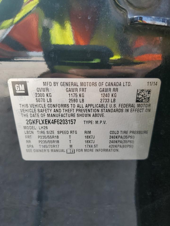 2015 GMC Terrain Slt VIN: 2GKFLXEK4F6203157 Lot: 80833235