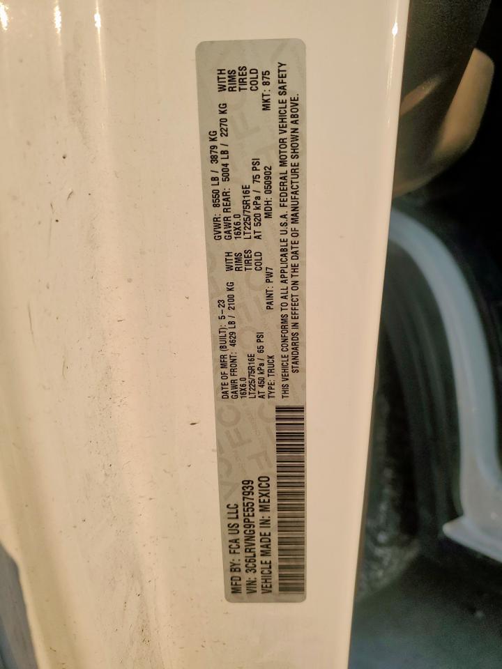 2023 Ram Promaster 1500 1500 Standard VIN: 3C6LRVNG9PE557939 Lot: 71099005