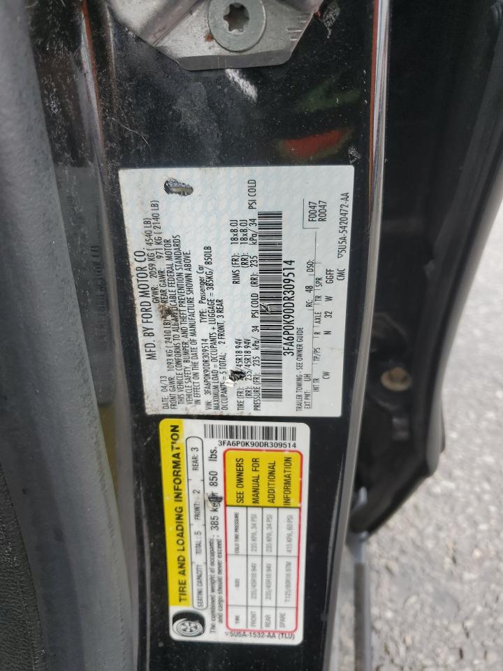 2013 Ford Fusion Titanium VIN: 3FA6P0K90DR309514 Lot: 83958935