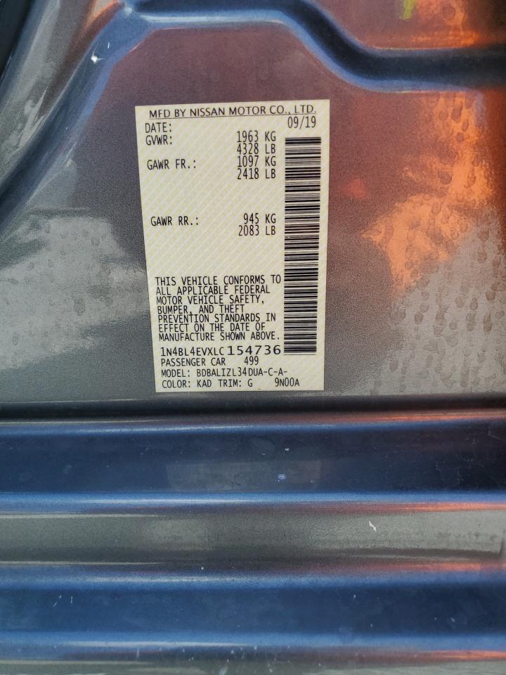 2020 Nissan Altima Sl VIN: 1N4BL4EVXLC154736 Lot: 83995235