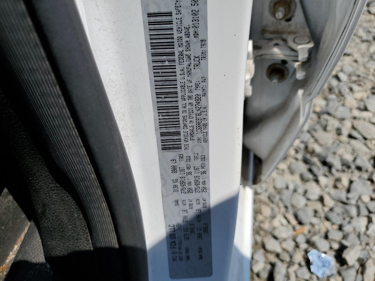 2020 Ram 1500 Big Horn/Lone Star VIN: 1C6RREBT6LN274920 Lot: 81271915