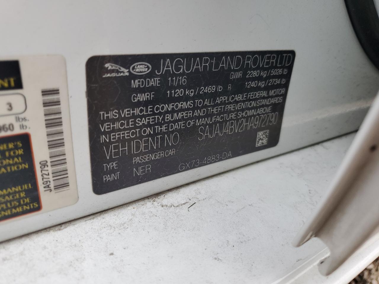 2017 Jaguar Xe Premium VIN: SAJAJ4BV2HA972790 Lot: 71264615