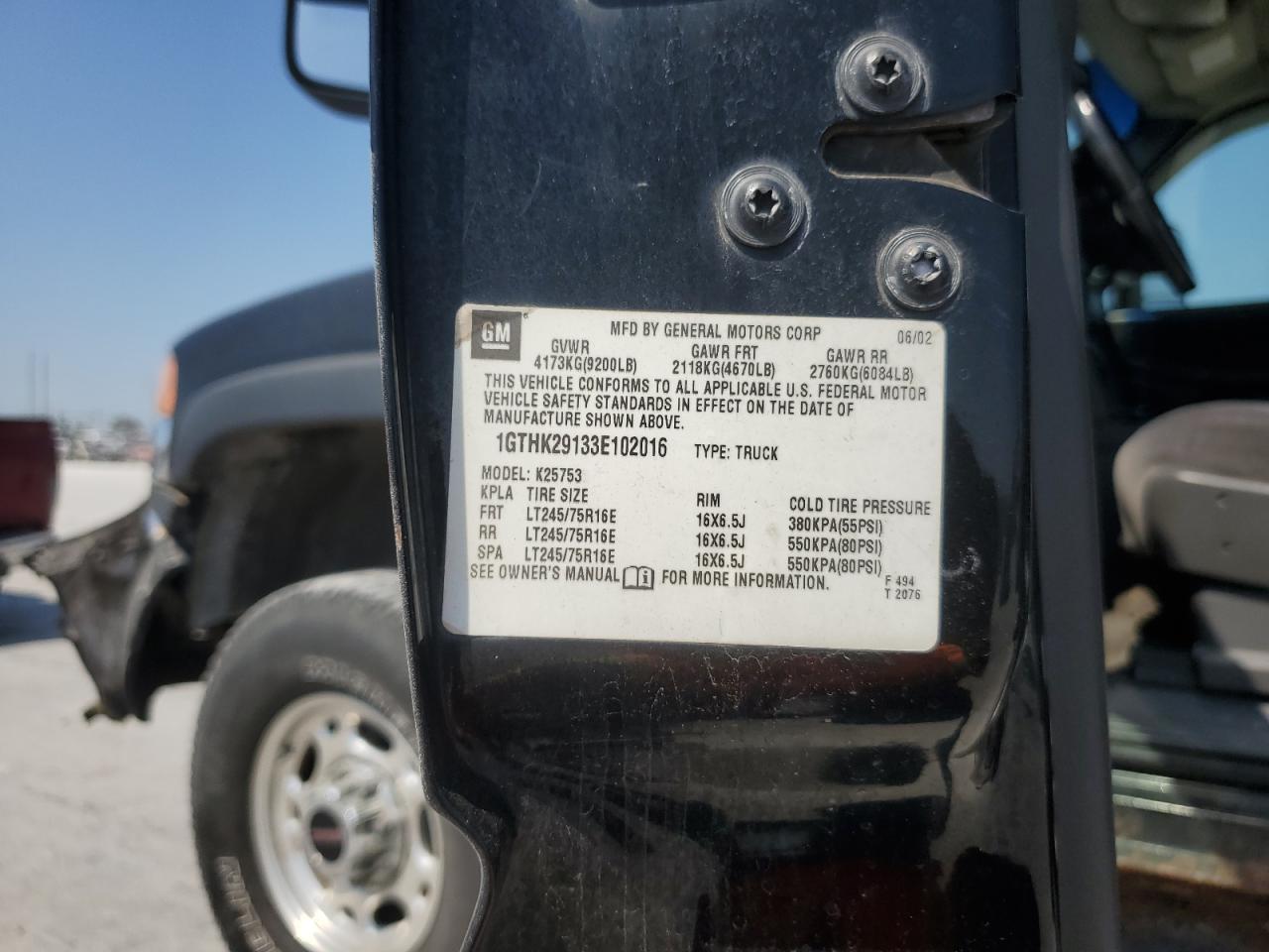 2003 GMC Sierra K2500 Heavy Duty VIN: 1GTHK29133E102016 Lot: 71918625