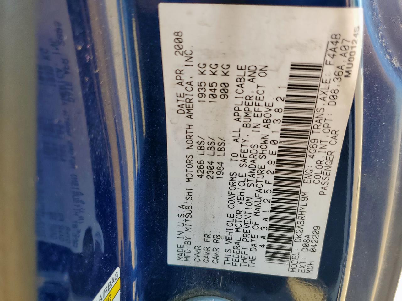 2009 Mitsubishi Eclipse Spyder Gs VIN: 4A3AL25F29E013821 Lot: 72099595