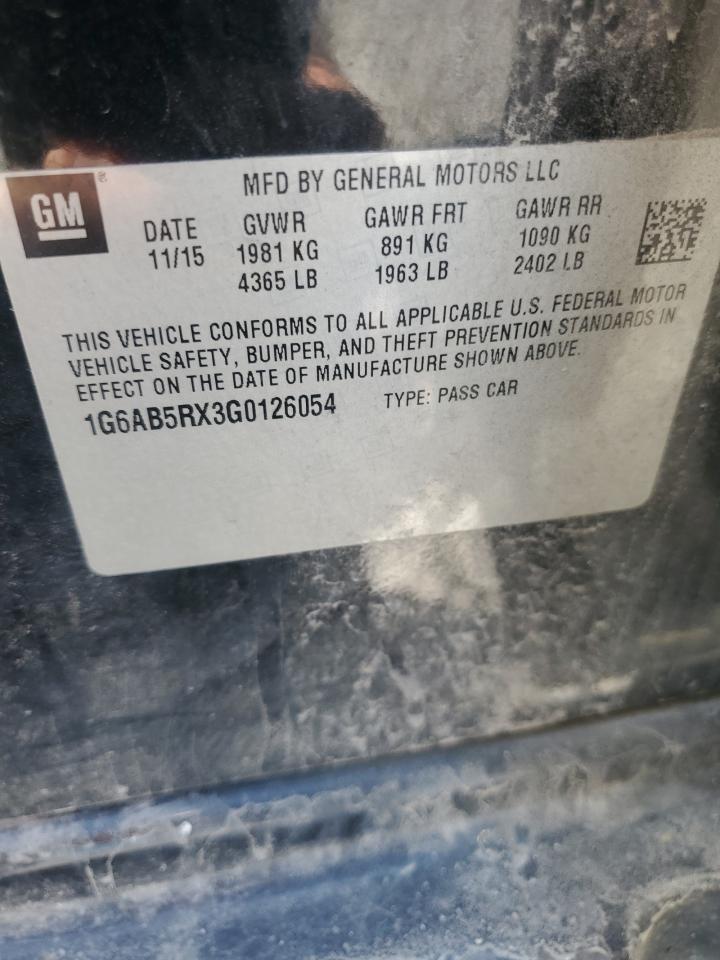 2016 Cadillac Ats Luxury VIN: 1G6AB5RX3G0126054 Lot: 81567385