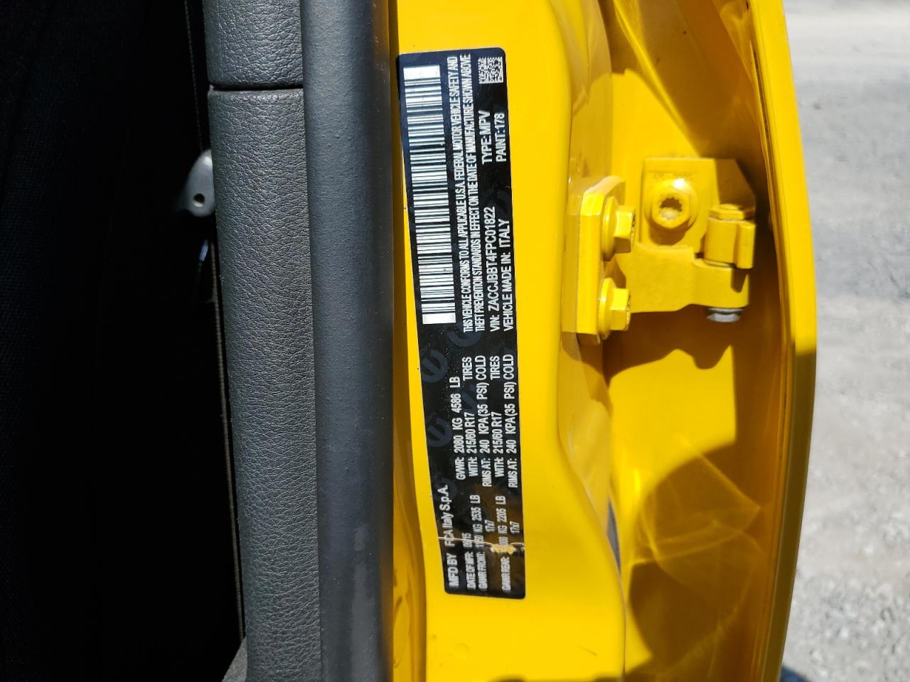 2015 Jeep Renegade Latitude VIN: ZACCJBBT4FPC01822 Lot: 80442275