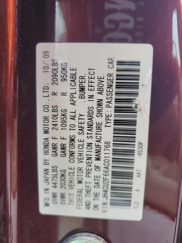 2010 Acura Tsx VIN: JH4CU2F66AC011768 Lot: 70735525