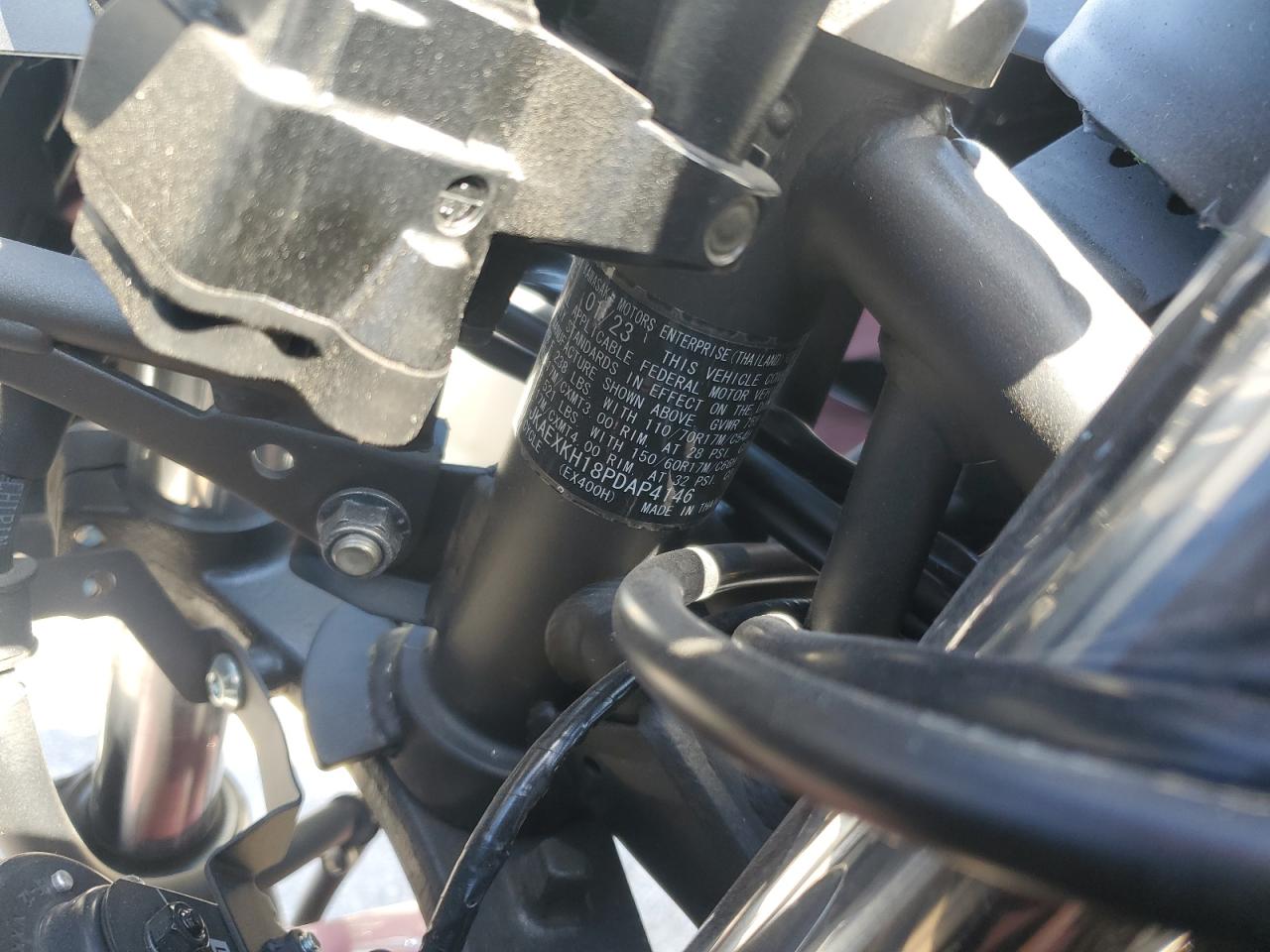 2023 Kawasaki Ex400 VIN: JKAEXKH18PDAP4146 Lot: 81099385