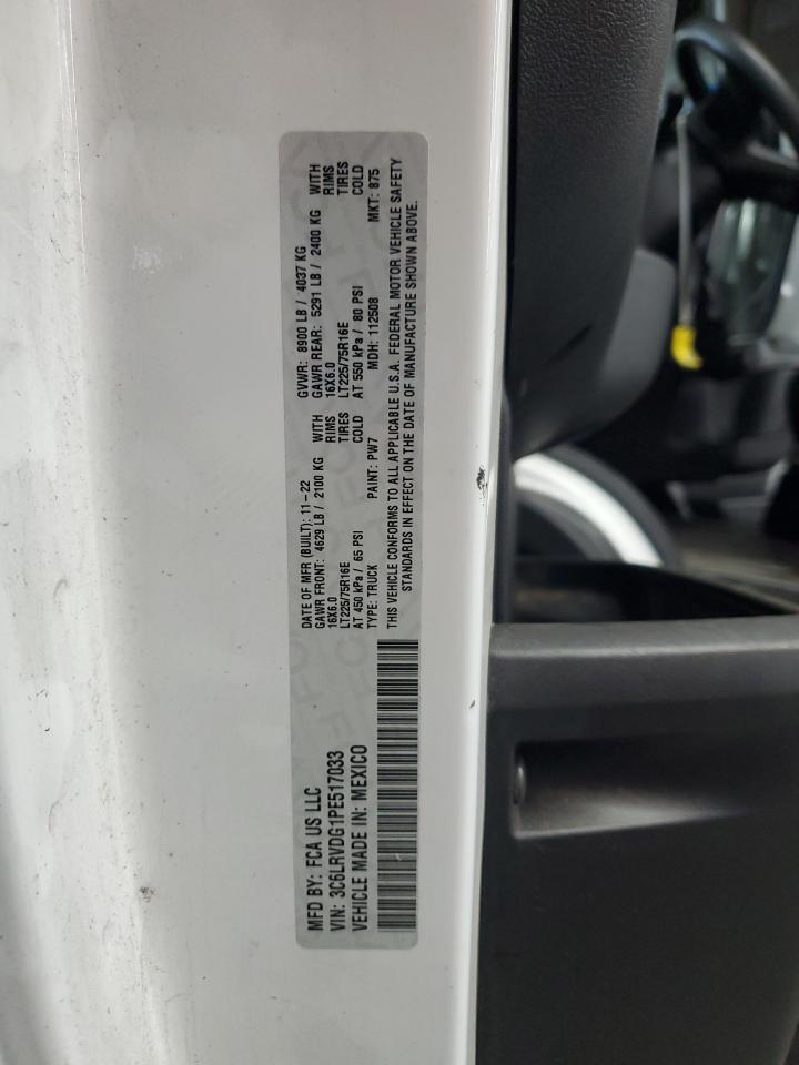 2023 Ram Promaster 2500 2500 High VIN: 3C6LRVDG1PE517033 Lot: 83816635