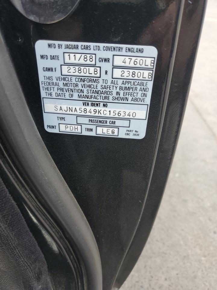 1989 Jaguar Xjs VIN: SAJNA5849KC156340 Lot: 81369415