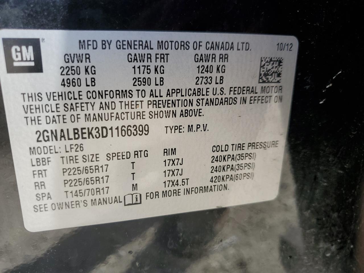 2013 Chevrolet Equinox Ls VIN: 2GNALBEK3D1166399 Lot: 81889255