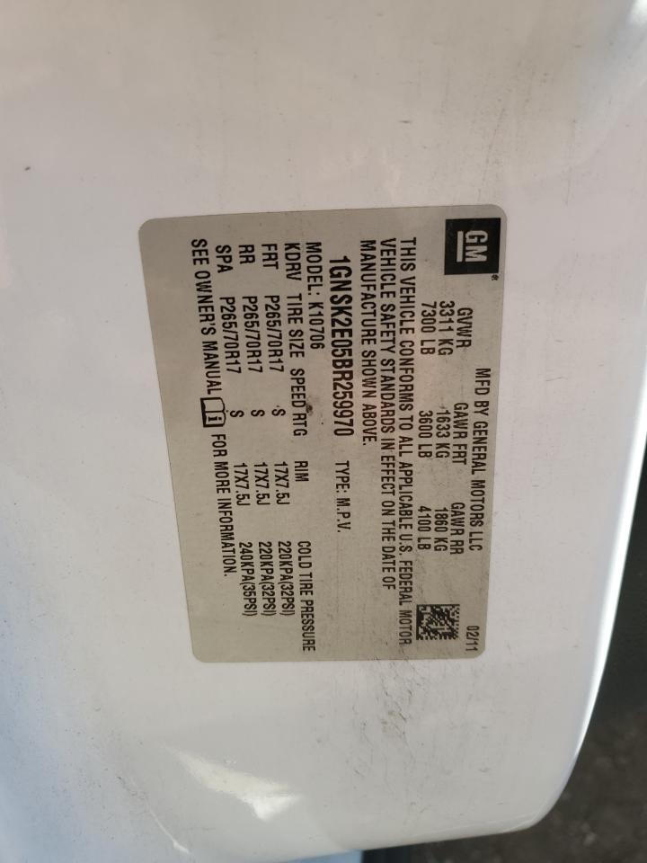 2011 Chevrolet Tahoe Special VIN: 1GNSK2E05BR259970 Lot: 71519905